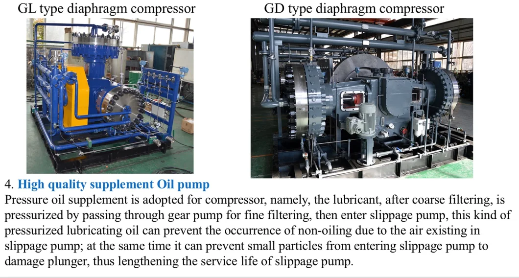 High Purity Oil Free Diaphragm Compressor Helium Oxygen Hydrogen Gas Compressor